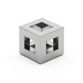 Abstract geometric metallic cube structure for business presentation and engineering Royalty Free Stock Photo