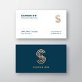 Abstract Geometric Minimal S letter Modern Monogram. Vector Logo and Business Card Template. Premium Stationary