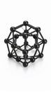 Abstract geometric molecular structure model with interconnected spheres and rods on white background Royalty Free Stock Photo