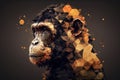 abstract geometric monkey concept created by generative AI