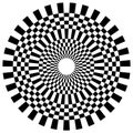 Abstract geometric monochrome checkered circle design element