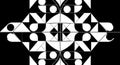 Abstract geometric monochrome pattern with symmetric shapes Royalty Free Stock Photo