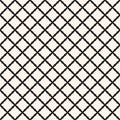 Abstract geometric monochrome texture with diagonal cross lines, rhombuses, small mesh, lattice, grill, barbed wire. Royalty Free Stock Photo