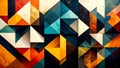 Abstract geometric mosaic background with colorful triangle shapes and textures Royalty Free Stock Photo