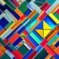 1124 Abstract Geometric Mosaic: A vibrant and dynamic background featuring an abstract geometric mosaic in bold and captivating