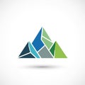 The triangles vary in size and color, creating a dynamic and modern appearance Royalty Free Stock Photo