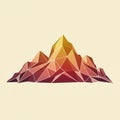 Abstract geometric mountain design with triangular facets. The shapes are colored in Royalty Free Stock Photo