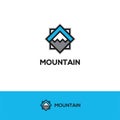 Abstract geometric mountain logo.