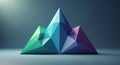 Abstract geometric mountain shapes composed of colorful polygons. The forms are Royalty Free Stock Photo