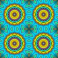Seamless concentric circles pattern turquoise yellow orange Royalty Free Stock Photo