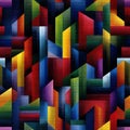Abstract Geometric Multicolored Pattern with Vibrant Colors and Textured Royalty Free Stock Photo