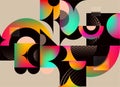 Abstract geometric multicolored poster.