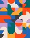 Abstract geometric mural colorful background in Bauhaus style. pattern design