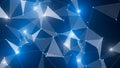 Abstract Geometric Network with Blue Glow Royalty Free Stock Photo