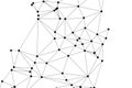 Abstract geometric network with connected black dots and lines forming a complex polygonal mesh on a white background Royalty Free Stock Photo