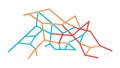 Abstract Geometric Network, Connected Data Flow Vector, vector design Generative AI Royalty Free Stock Photo