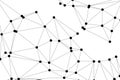 Abstract geometric network connection background with black dots and grey lines on a white backdrop Royalty Free Stock Photo