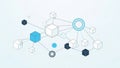 Geometric network of interconnected cubes and circles on a light Royalty Free Stock Photo