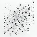 Abstract geometric network of interconnected nodes and lines