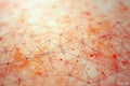 Abstract geometric network on textured surface with red accents Royalty Free Stock Photo