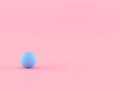 Abstract geometric object ,blue sphere on pink background,minimal idea,3d rendering Royalty Free Stock Photo