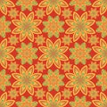 Abstract geometric oriental floral seamless pattern. Vector ornamental flowers background Royalty Free Stock Photo