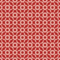 Abstract geometric ornamental seamless pattern with grid. Maroon and beige color