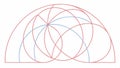 Abstract geometric overlapping arcs and circles pattern vector design Generative AI Royalty Free Stock Photo
