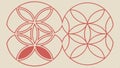 Abstract geometric overlapping circle pattern, modern art design vector design Generative AI Royalty Free Stock Photo