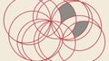 Abstract geometric overlapping circles, decorative pattern element vector design Generative AI Royalty Free Stock Photo