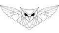 Geometric Owl Design with Wings Spread - Line Art Emblem Royalty Free Stock Photo