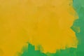 Abstract geometric painting in yellow and green colors