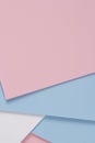 Abstract geometric pastel color paper texture background with light blue, pink and white colors Royalty Free Stock Photo