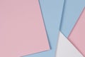 Abstract geometric pastel color paper texture background with light blue, pink and white colors Royalty Free Stock Photo