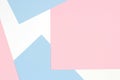 Abstract geometric pastel color paper texture background with light blue, pink and white colors Royalty Free Stock Photo