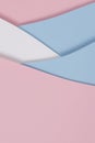 Abstract geometric pastel colors paper texture banner background with light blue, pink and white color shapes and curved Royalty Free Stock Photo