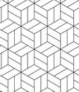 Abstract geometric pattern background with hexagonal and cube texture. Black and white seamless grid lines. Simple Royalty Free Stock Photo