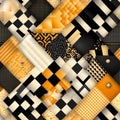 Abstract Geometric Pattern with Black Orange and Gold Royalty Free Stock Photo