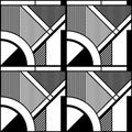Abstract geometric pattern black and white