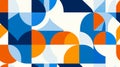 Abstract Geometric Pattern with Blue Orange and White Royalty Free Stock Photo