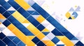 Abstract Geometric Pattern with Blue, Yellow, and White Diamonds Royalty Free Stock Photo