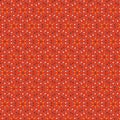 Abstract geometric pattern of bright yellow, white and blue polka dots on a red background Royalty Free Stock Photo