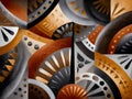 Abstract Geometric Pattern with Brown Orange Black and Gray Circles and Royalty Free Stock Photo