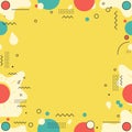 Abstract Geometric Pattern with Circles, Lines, and Dots on Yellow Background Royalty Free Stock Photo
