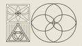 Abstract geometric pattern with circles and triangles, modern design element vector design Generative AI Royalty Free Stock Photo