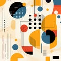 Colorful Abstract Geometric Design: Bauhaus Style Illustration
