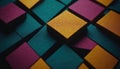 Abstract Geometric Pattern of Colorful Square Blocks Royalty Free Stock Photo