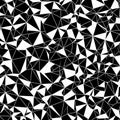 Abstract geometric pattern composed of irregular black and white triangles, creating Royalty Free Stock Photo