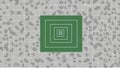 Abstract Geometric Pattern with Concentric Green Squares on a Grey Tiled Background Royalty Free Stock Photo