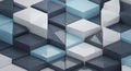 Abstract Geometric Pattern of Cubes in Shades of Blue and Gray Royalty Free Stock Photo